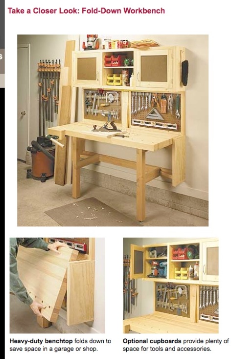 wall mounted folding workbench plans | sassy30xbm